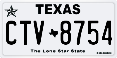 TX license plate CTV8754