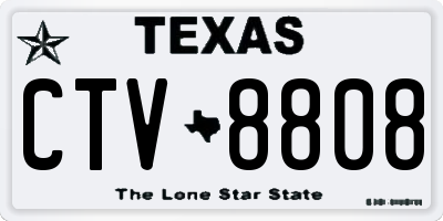 TX license plate CTV8808