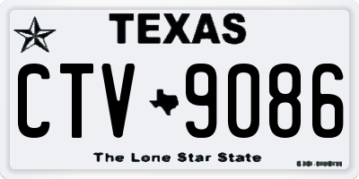 TX license plate CTV9086