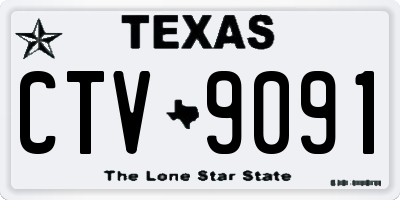 TX license plate CTV9091