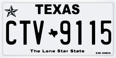 TX license plate CTV9115