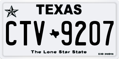 TX license plate CTV9207