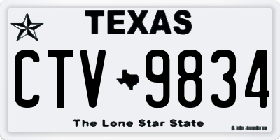 TX license plate CTV9834
