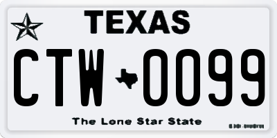 TX license plate CTW0099