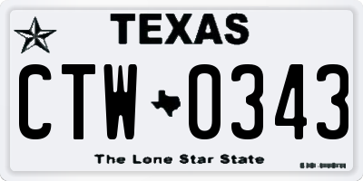 TX license plate CTW0343