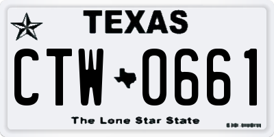 TX license plate CTW0661