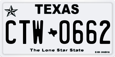 TX license plate CTW0662