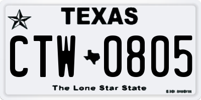 TX license plate CTW0805