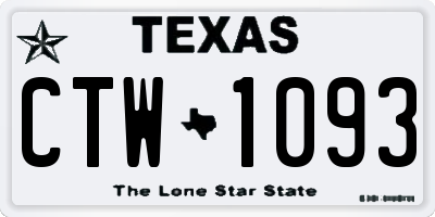 TX license plate CTW1093