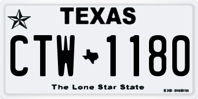 TX license plate CTW1180