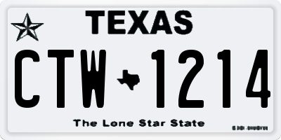 TX license plate CTW1214