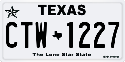 TX license plate CTW1227