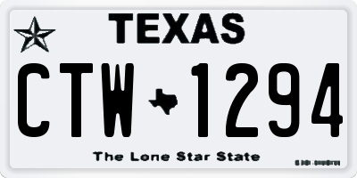TX license plate CTW1294