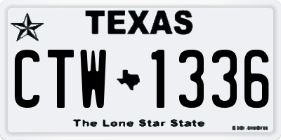 TX license plate CTW1336