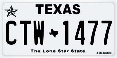 TX license plate CTW1477