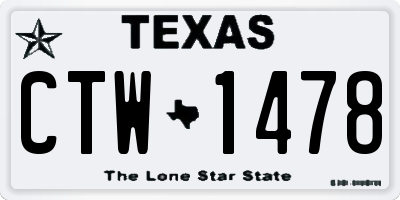 TX license plate CTW1478