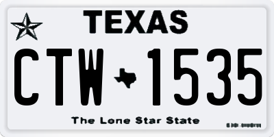 TX license plate CTW1535