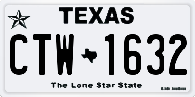 TX license plate CTW1632
