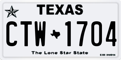 TX license plate CTW1704