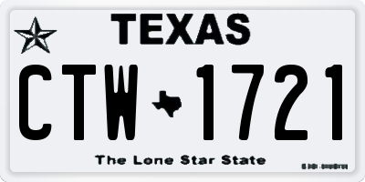 TX license plate CTW1721