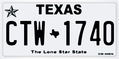 TX license plate CTW1740