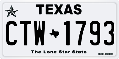 TX license plate CTW1793
