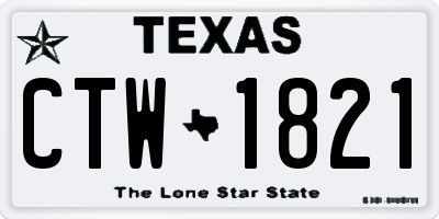TX license plate CTW1821