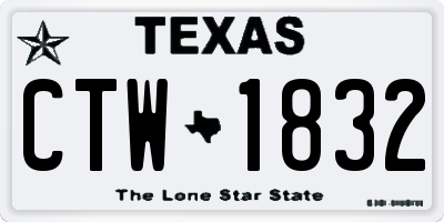 TX license plate CTW1832