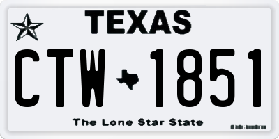 TX license plate CTW1851
