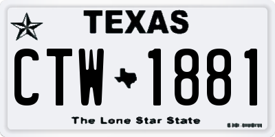 TX license plate CTW1881
