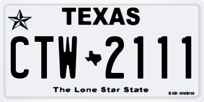 TX license plate CTW2111