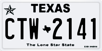 TX license plate CTW2141