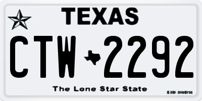 TX license plate CTW2292