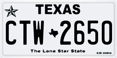 TX license plate CTW2650