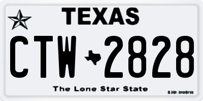 TX license plate CTW2828