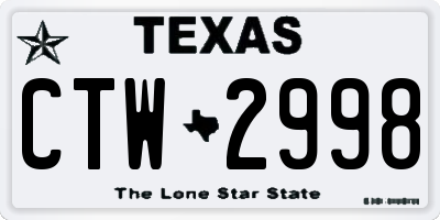 TX license plate CTW2998