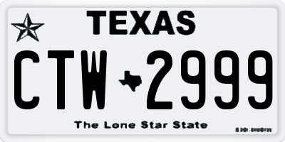 TX license plate CTW2999