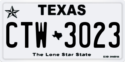 TX license plate CTW3023