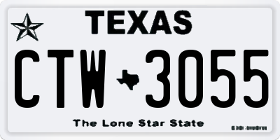 TX license plate CTW3055