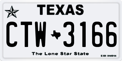 TX license plate CTW3166