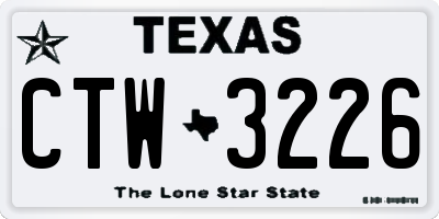TX license plate CTW3226