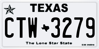 TX license plate CTW3279