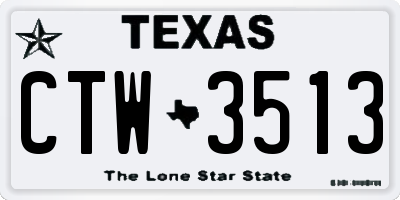 TX license plate CTW3513