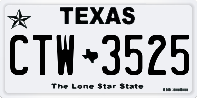 TX license plate CTW3525
