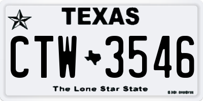 TX license plate CTW3546