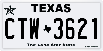 TX license plate CTW3621