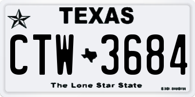 TX license plate CTW3684
