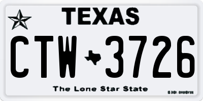 TX license plate CTW3726