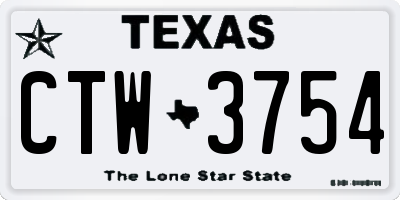 TX license plate CTW3754