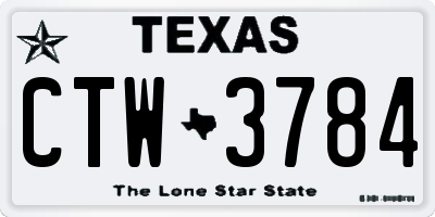 TX license plate CTW3784